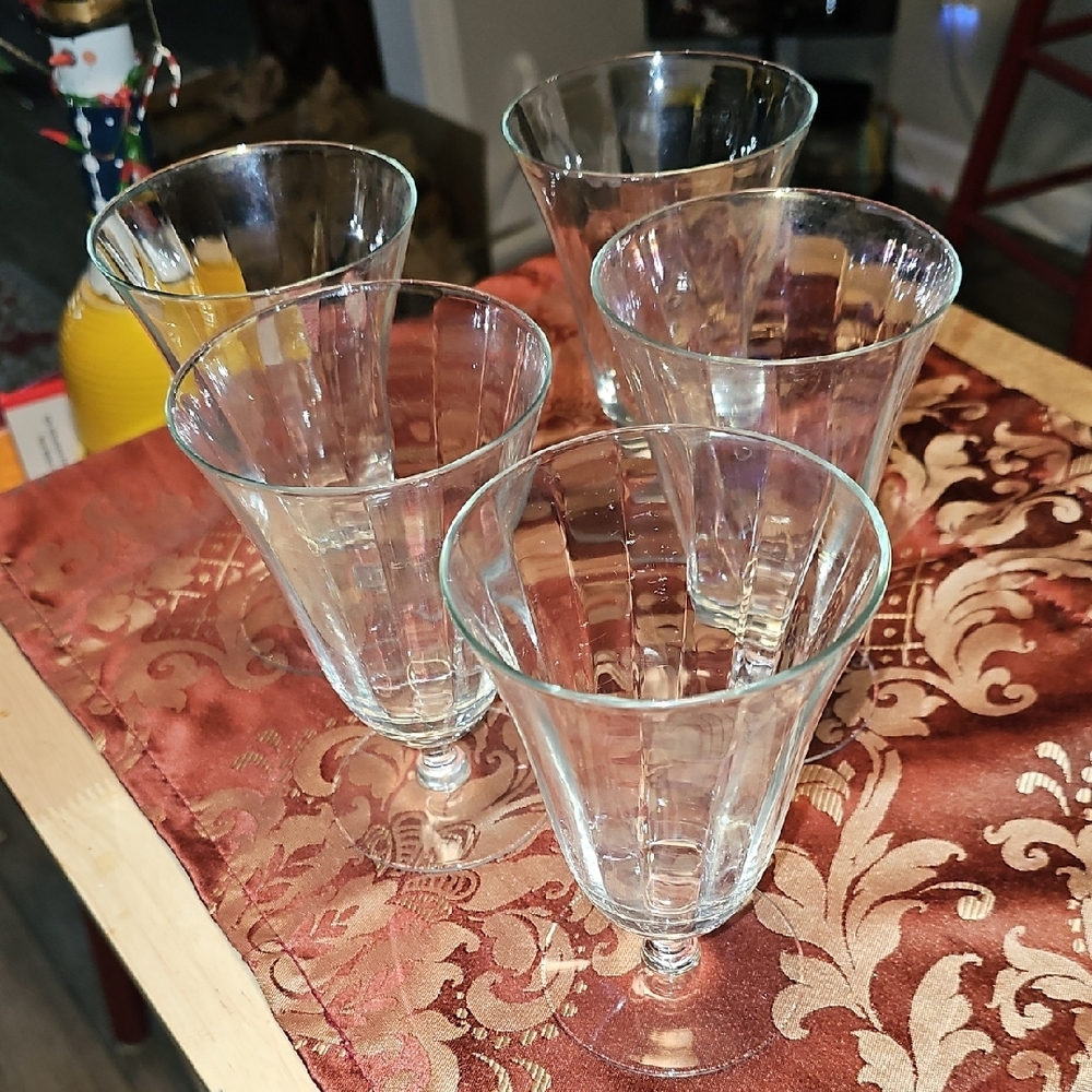 Fostoria Glass Crystal Footed Ice Tea Tumblers, Set of 5 - Picture 11 of 11
